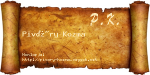 Piváry Kozma névjegykártya